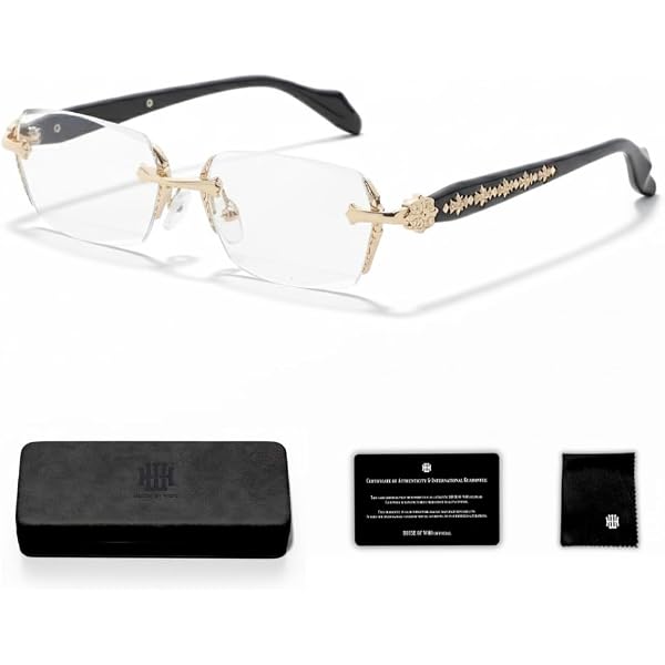 Amazon.co.jp: TIJN Small Rimless Rectangle Sunglasses Women Men